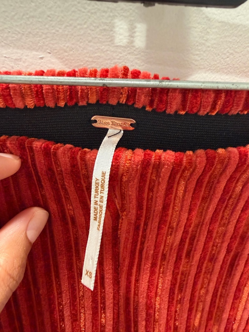 Free People Ribbed Velvet Pants in Deep Rust - Picture 2 of 3
